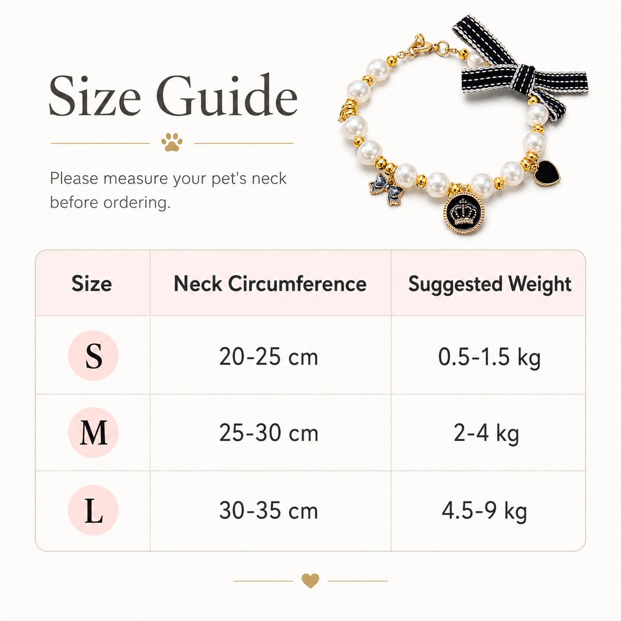 Adjustable Pearl Pet Collar Elegant Bow Crown Charm Jewelry for Cats & Small Dogs