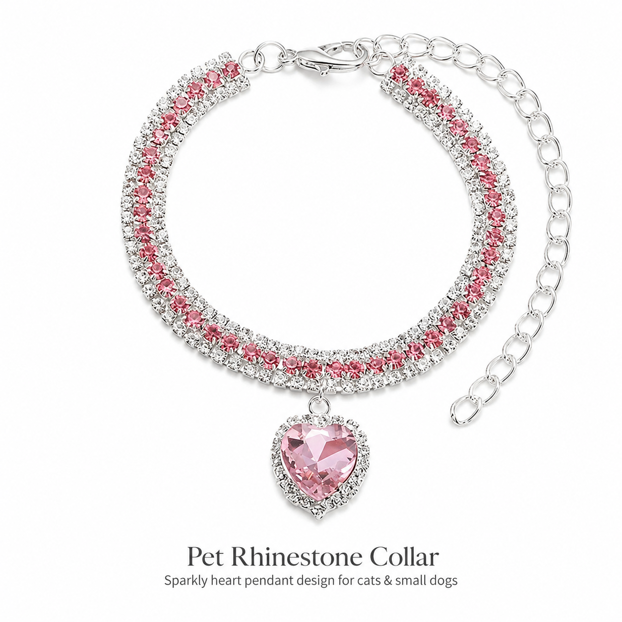 Luxury Princess Bling Pet Necklace Adjustable Sparkly Dog Collar for Photo Party Dress Up