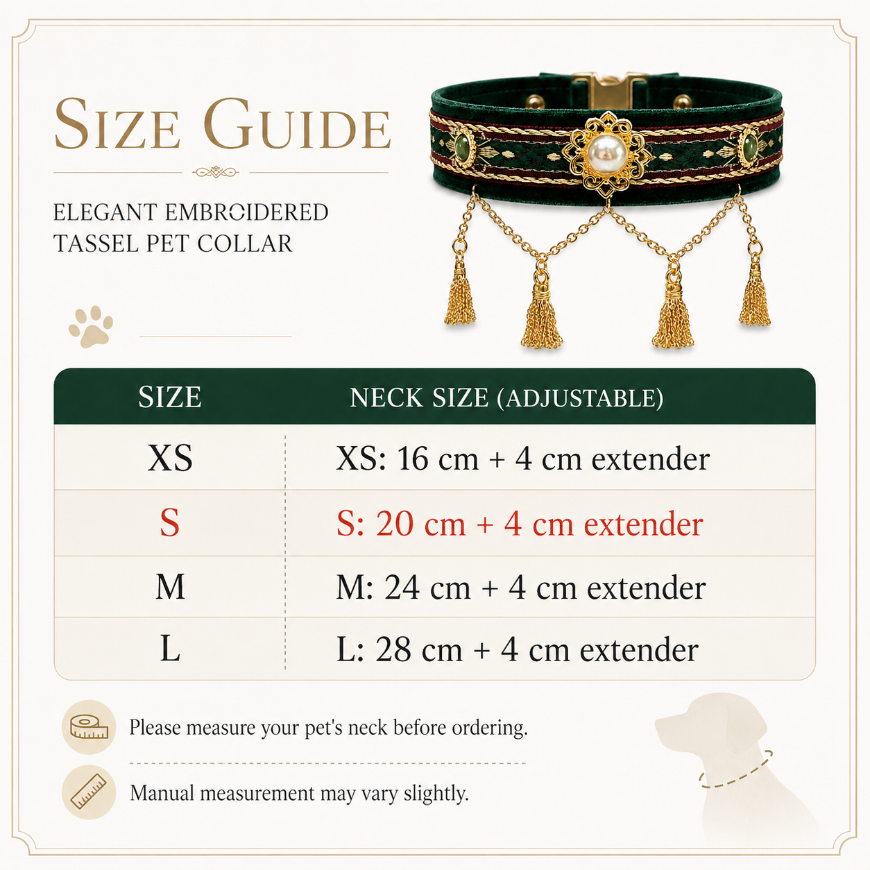 Retro Royal Style Pet Jewelry Collar with Gold Tassel & Pearl, Perfect for Pet Photoshoot & Wedding
