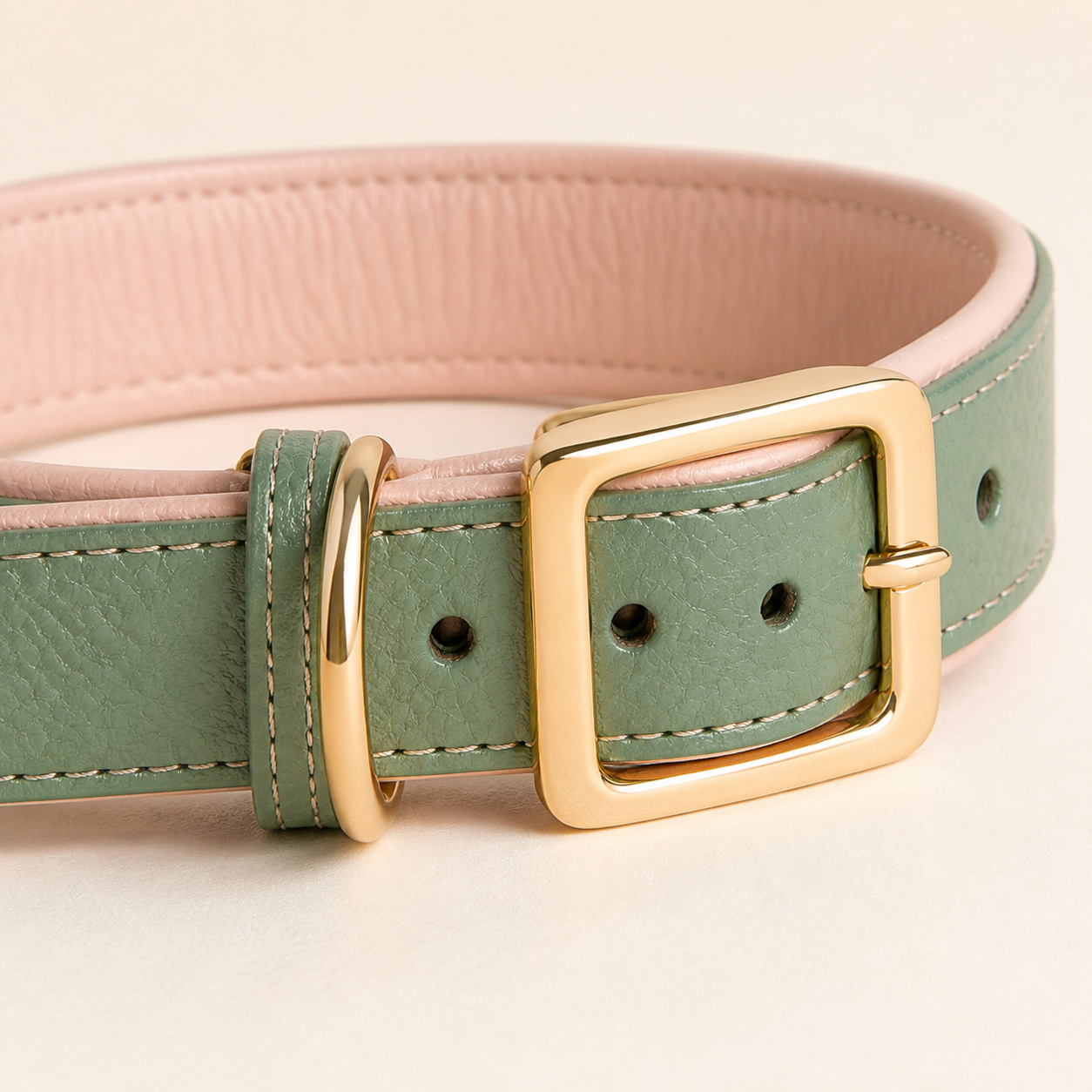 Highland Sage Dual-Tone Leather Collar