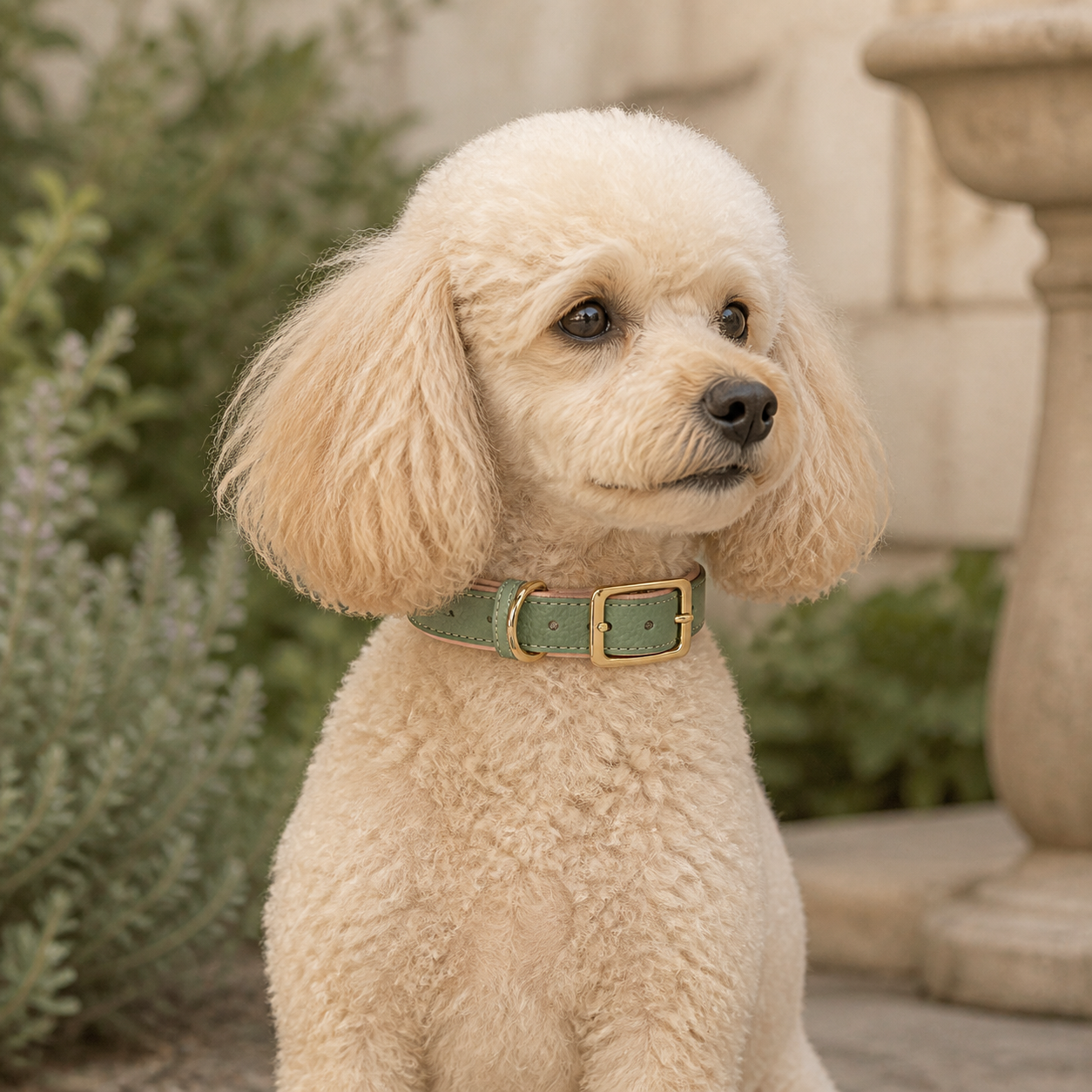 Highland Sage Dual-Tone Leather Collar