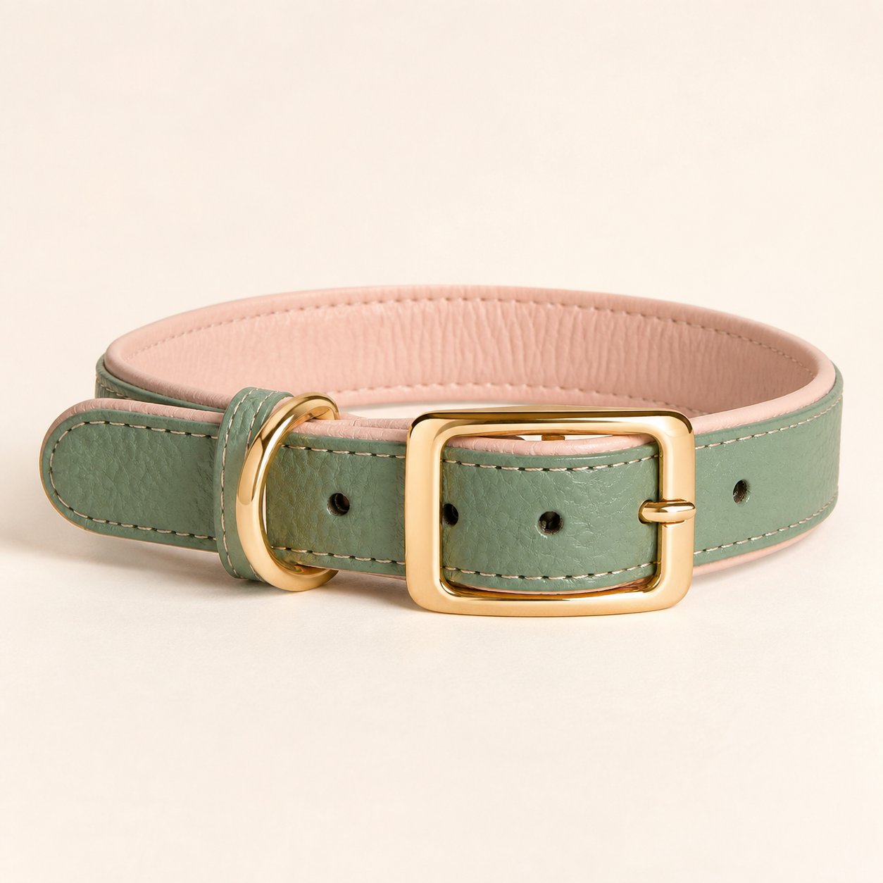 Highland Sage Dual-Tone Leather Collar