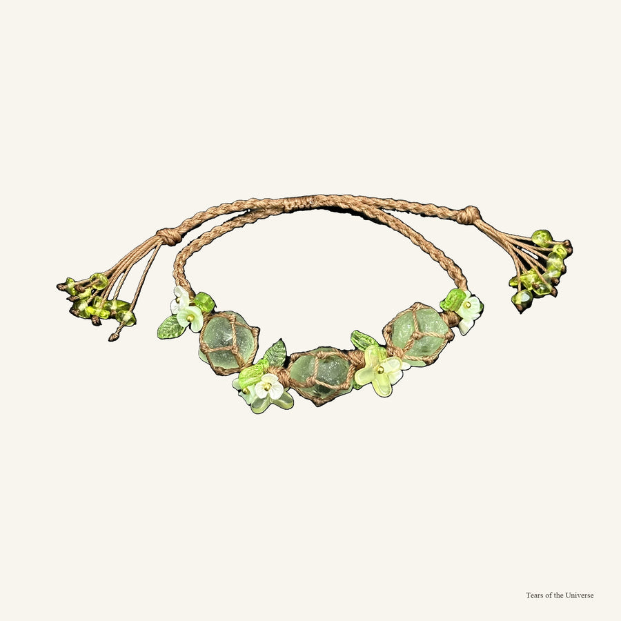 Forest Guardian crystal collar charm and matching bracelet color story