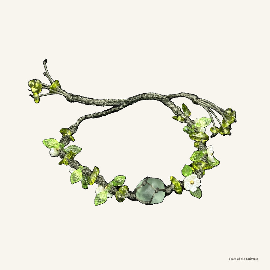 Forest Guardian crystal collar charm and matching bracelet color story