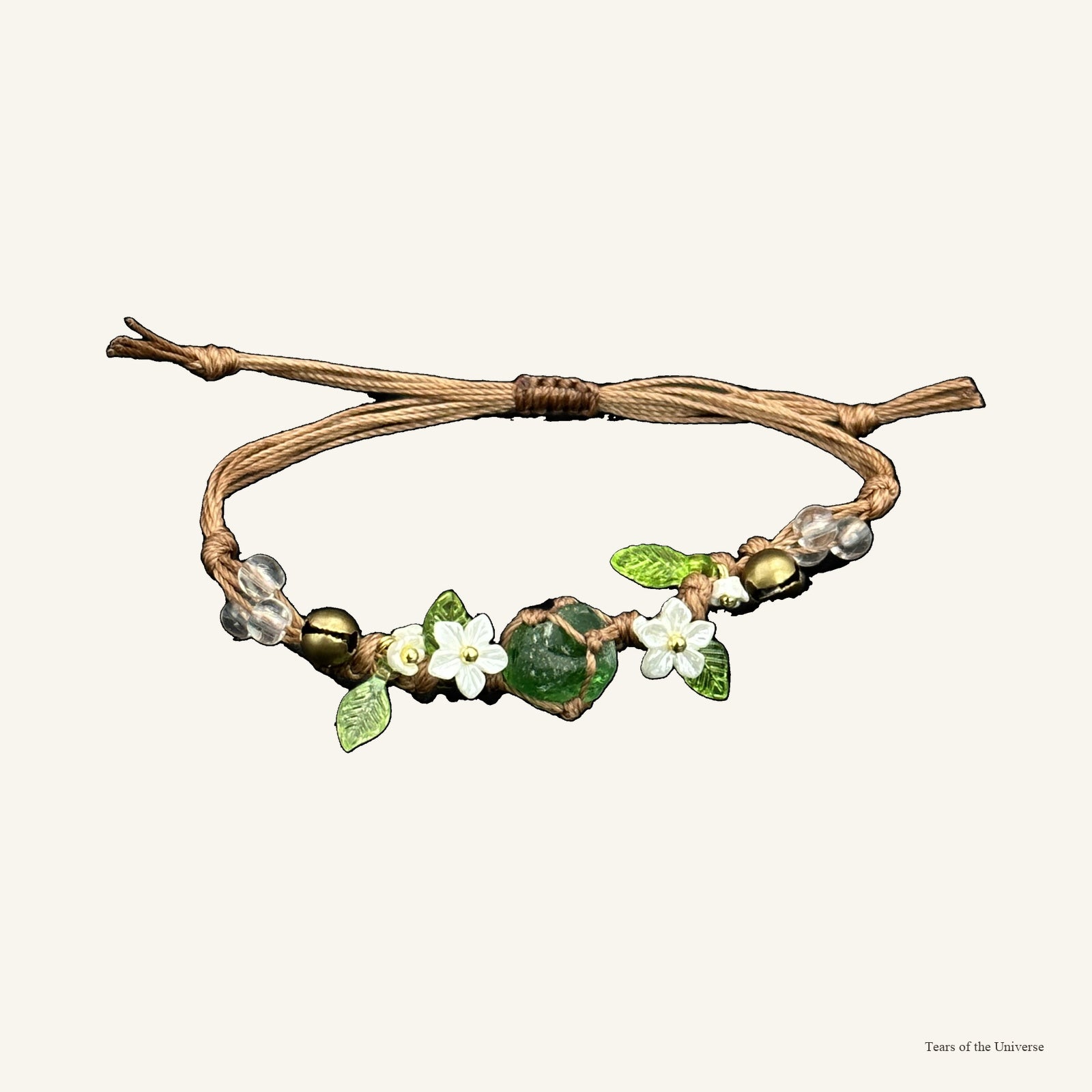 Forest Guardian green crystal collar charm and matching bracelet color story
